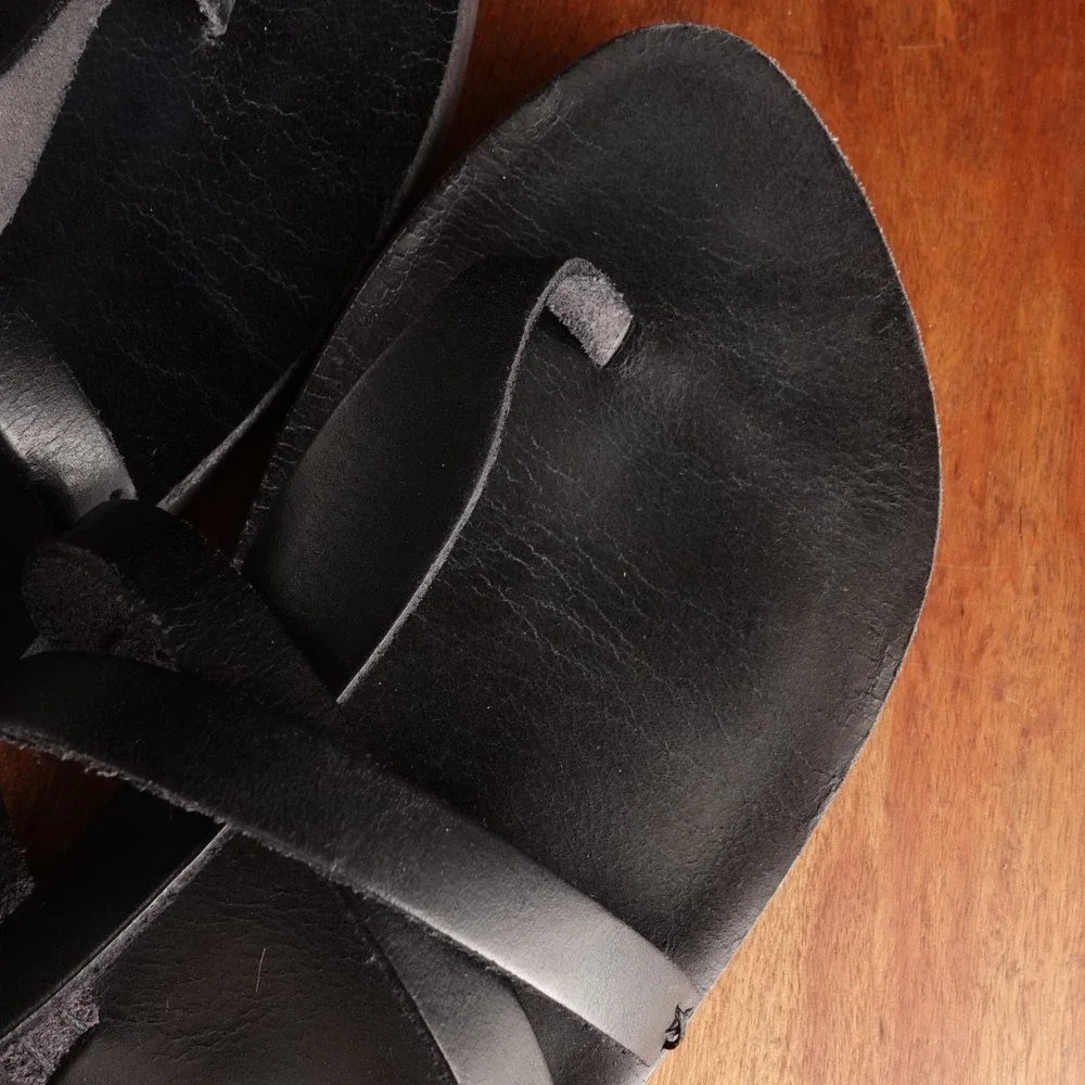 Free People Sandals WMS SZ EU 38.5 US 8 BLK Vacation Day Wrap Boho Resort Shoes - Picture 11 of 15